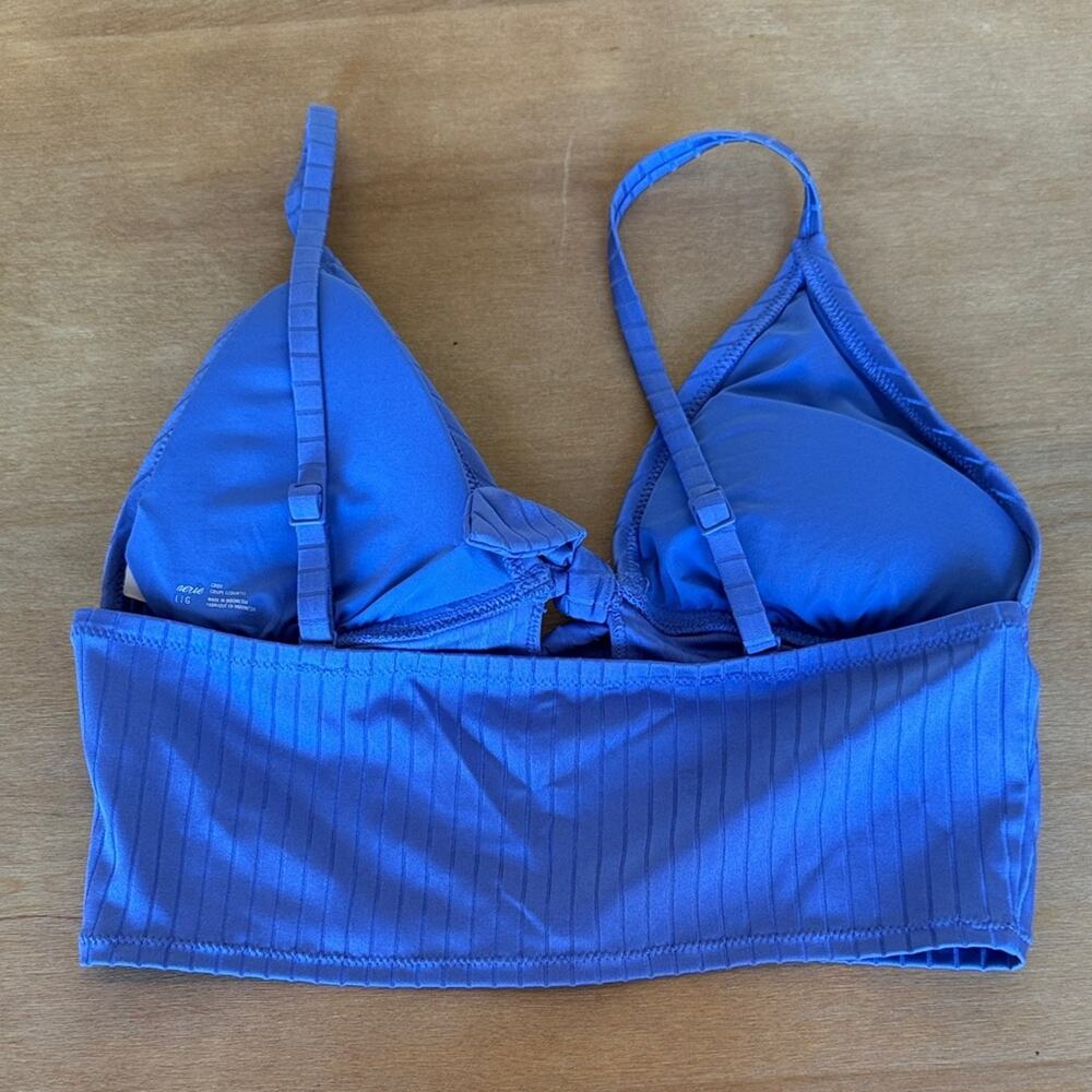 Aerie Blue Ribbed Bikini Top Large - Picture 3 of 3